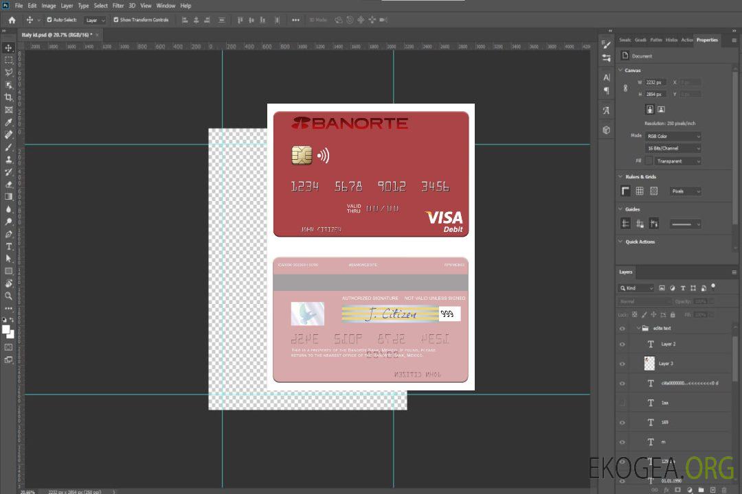 Carte de débit visa Mexique Banorte Bank template Carte de débit visa Mexique Banorte Bank template